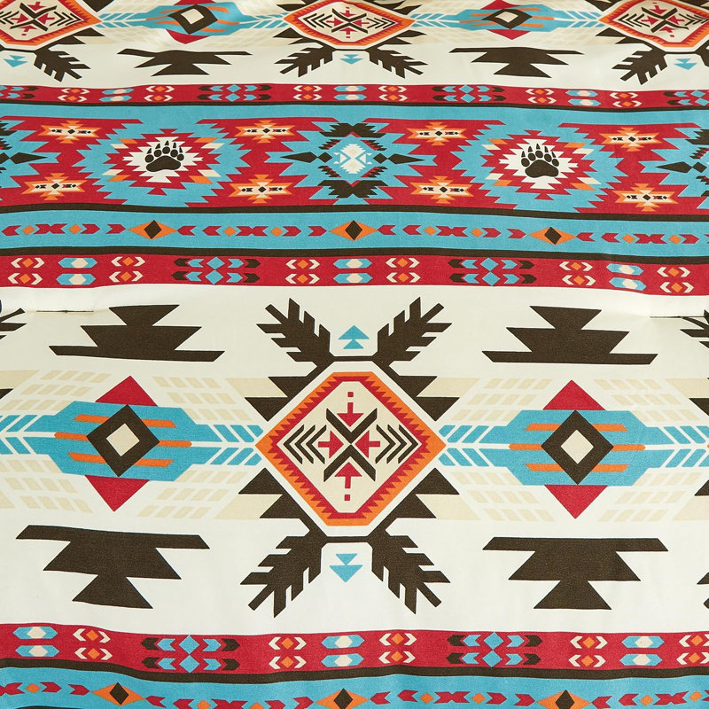 King Multicolor Southwestern Geometric Microfiber Comforter Set