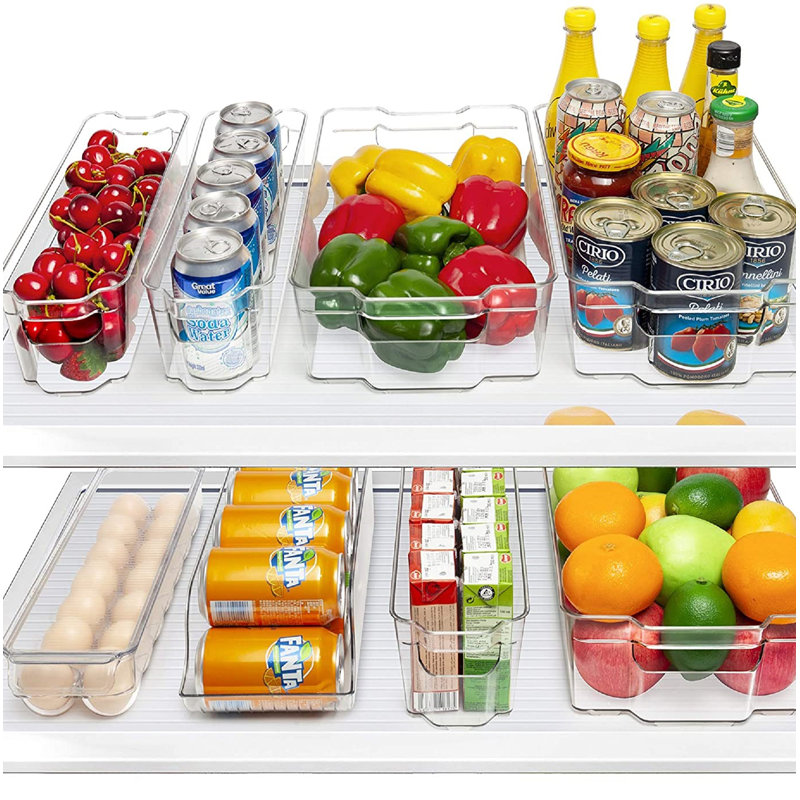 Sorbus 8-Piece Variety Sizes Clear Plastic Storage Container Bins