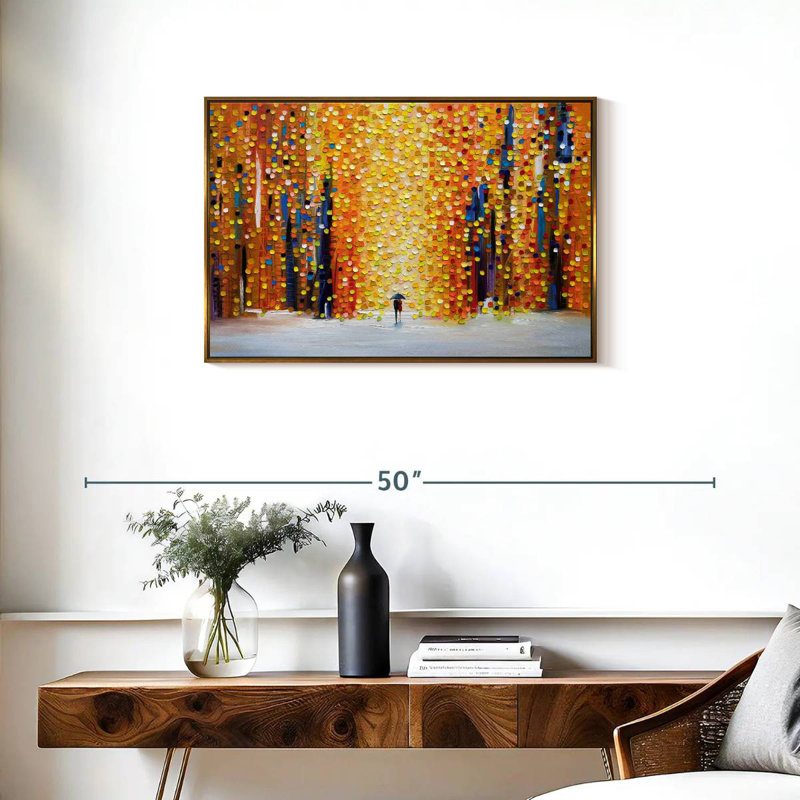 Coucher de soleil, Cadre flottant doré, 31 po x 21 po