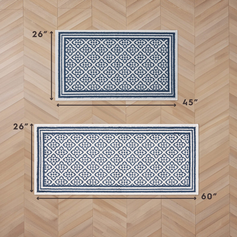 Laura Ashley Isla Two-Tone Machine Washable All Loop Tufted Rugs, Rectangle 2'2" x 3'9"/Runner 2'2" x 5'