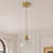 1-Retro Copper Transparent Glass Dimmable Pendant Light