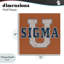 Université de Sigma sur plaque murale brune, design par Grotto Studios
