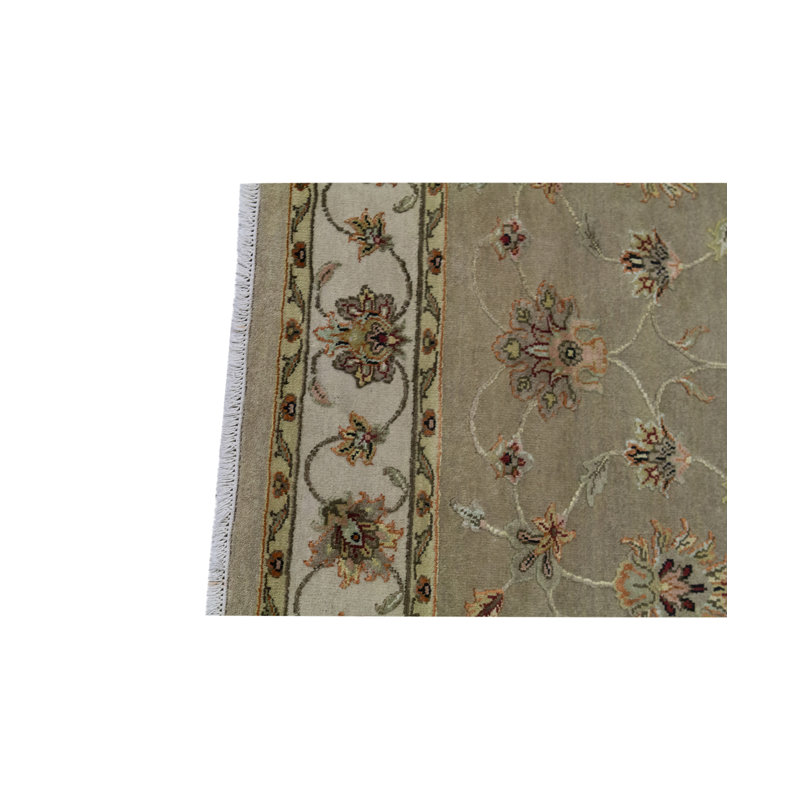 Wool Oriental Area Rug in Tan/Light Blue