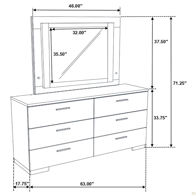 Commode 6 tiroirs Dulcey