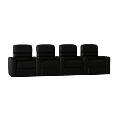 Upholstered Home Theater Seating with Cup Holder
