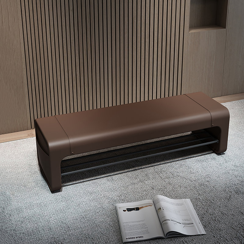 39.4in Shoe Change Stool Shoe Bench, Coffee