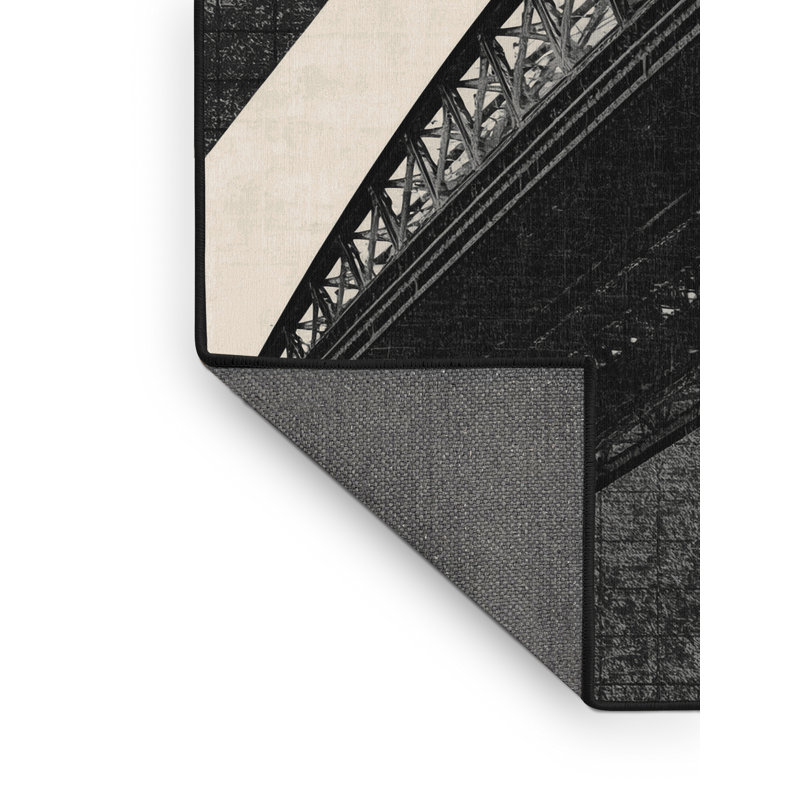 Tapis gris doux et moelleux à motif géométrique en pont Sydney Harbour, 5 x 7