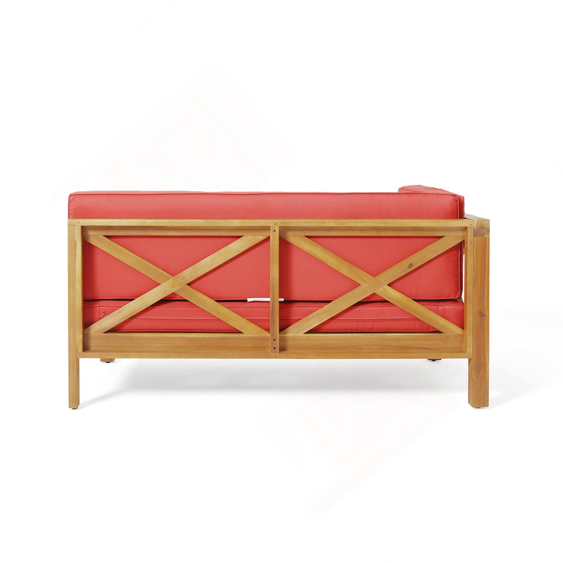 BANC D'ANGLE EN BRAVA AVEC TABLE BASSE BRAVA, ROUGE