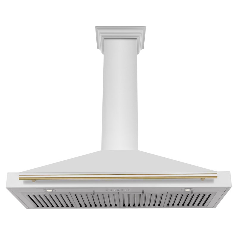 ZLINE 48 in. Autograph Edition Convertible Stainless Steel Range Hood with Stainless Steel Shell, Stainless Steel/Gold