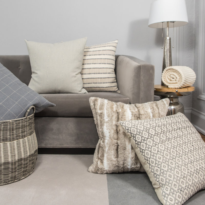 Coussin Feathers, Gris
