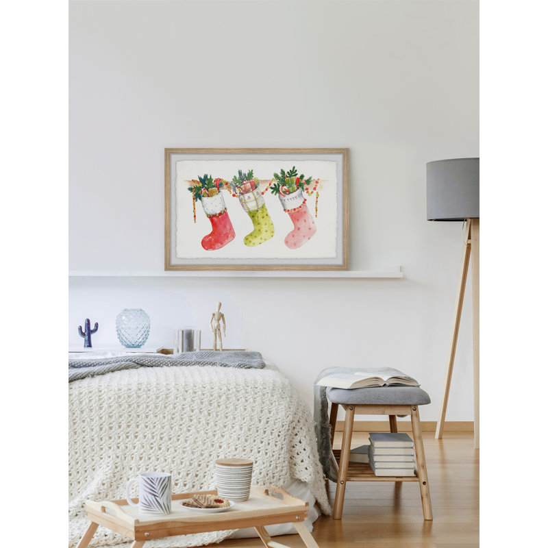 Père Noël était là - peinture encadrée, H 8 po x l 12 po x P 1,5 po