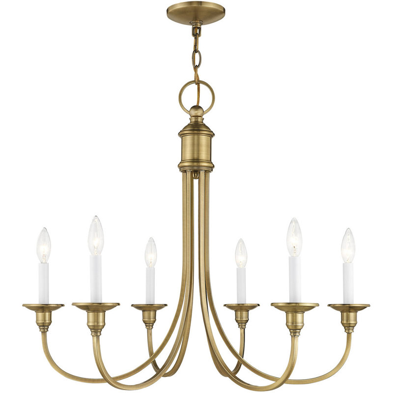Lustre classique à 6 lumières de style bougie Jaydia
