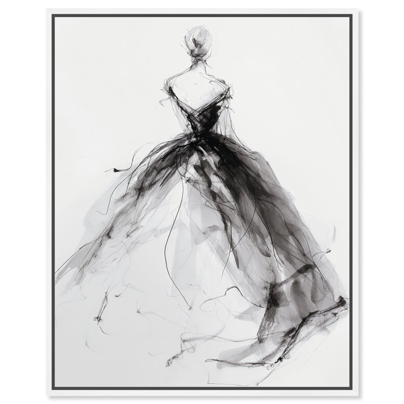 «Ball Gown I Fashion», reproduction d'art sur toile par Art Remedy, H 16 po x l 20 po, Cadre doré
