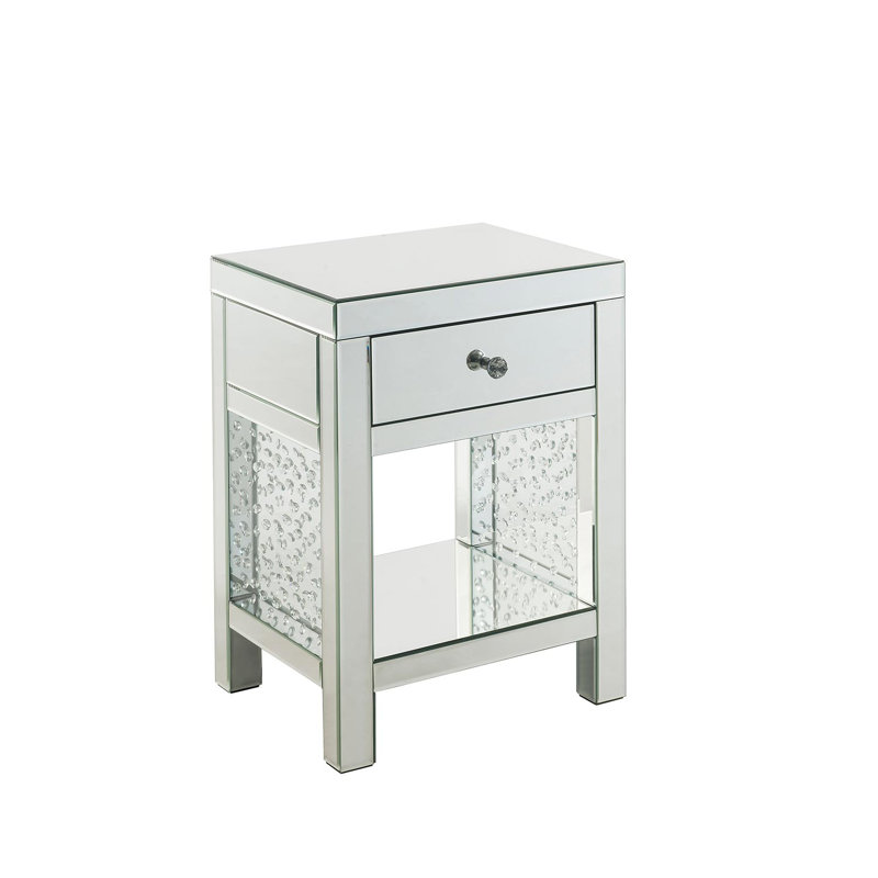 Table de chevet 1 tiroir en argent