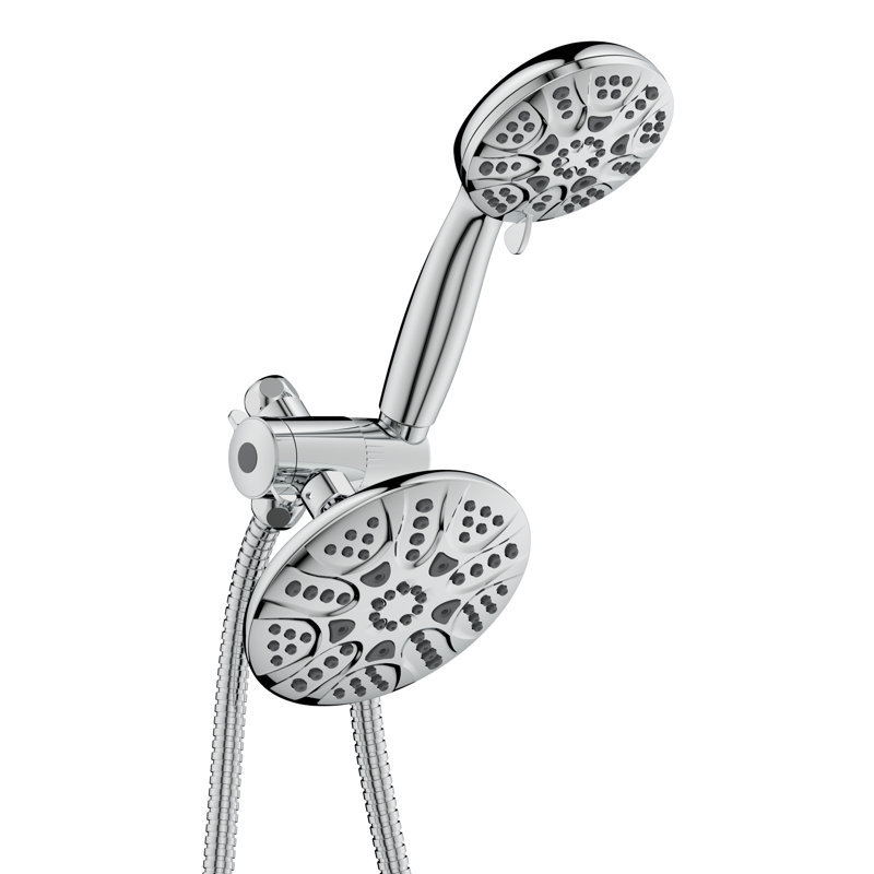 Pomme de douche double 6 po avec fonction de pause Ana et tuyau de 5 pi Ana Bath, Chrome