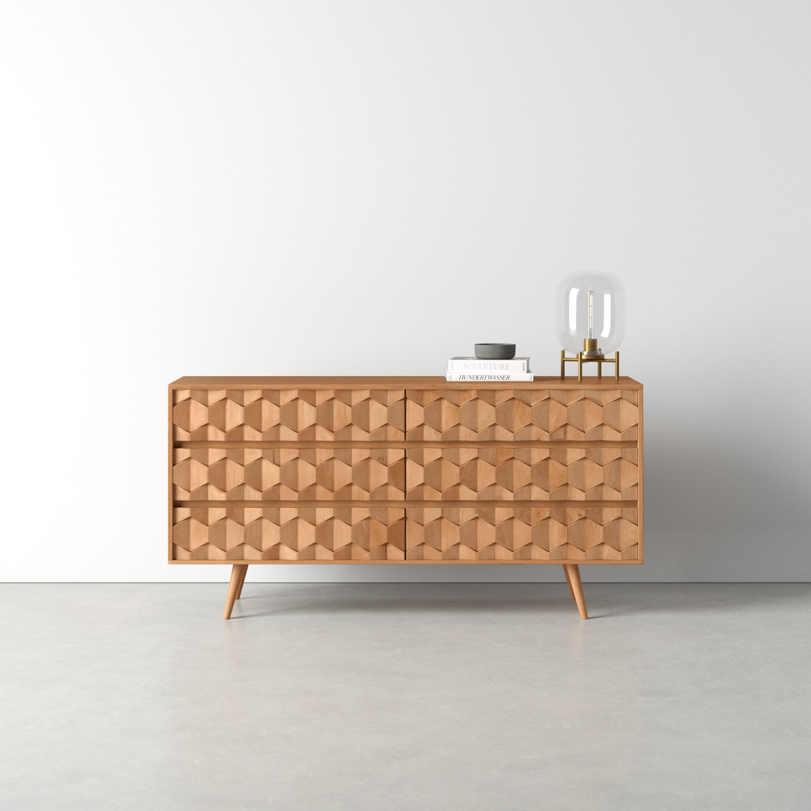Alice 6 - Drawer Double Dresser, Brown