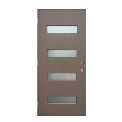 36” x 80” Gray Fiberglass Exterior Door Slab – Left-Hand Inswing