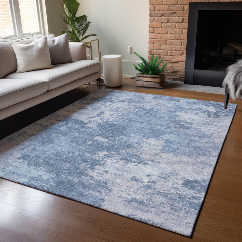 Machine Washable Indoor/Outdoor Earleville ACN2364 Abstract Rug, Rectangle 10' x 14'