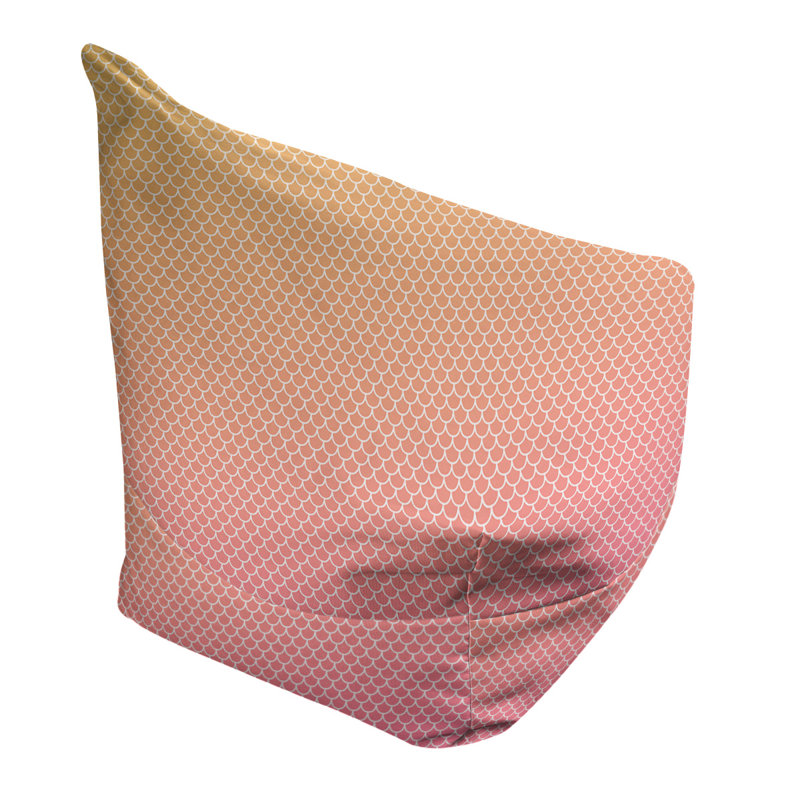 Sac de pois Kitterman, Housse de pouf, H 38 po x l 42 po x P 29 po, Jaune / Rose