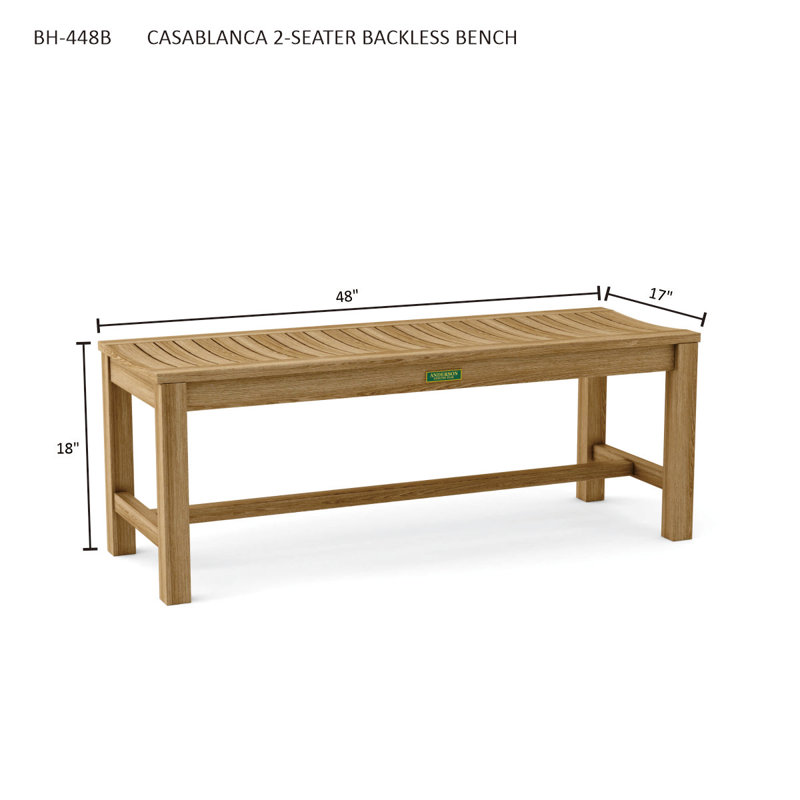 Casablanca Outdoor Teak Dining Bench