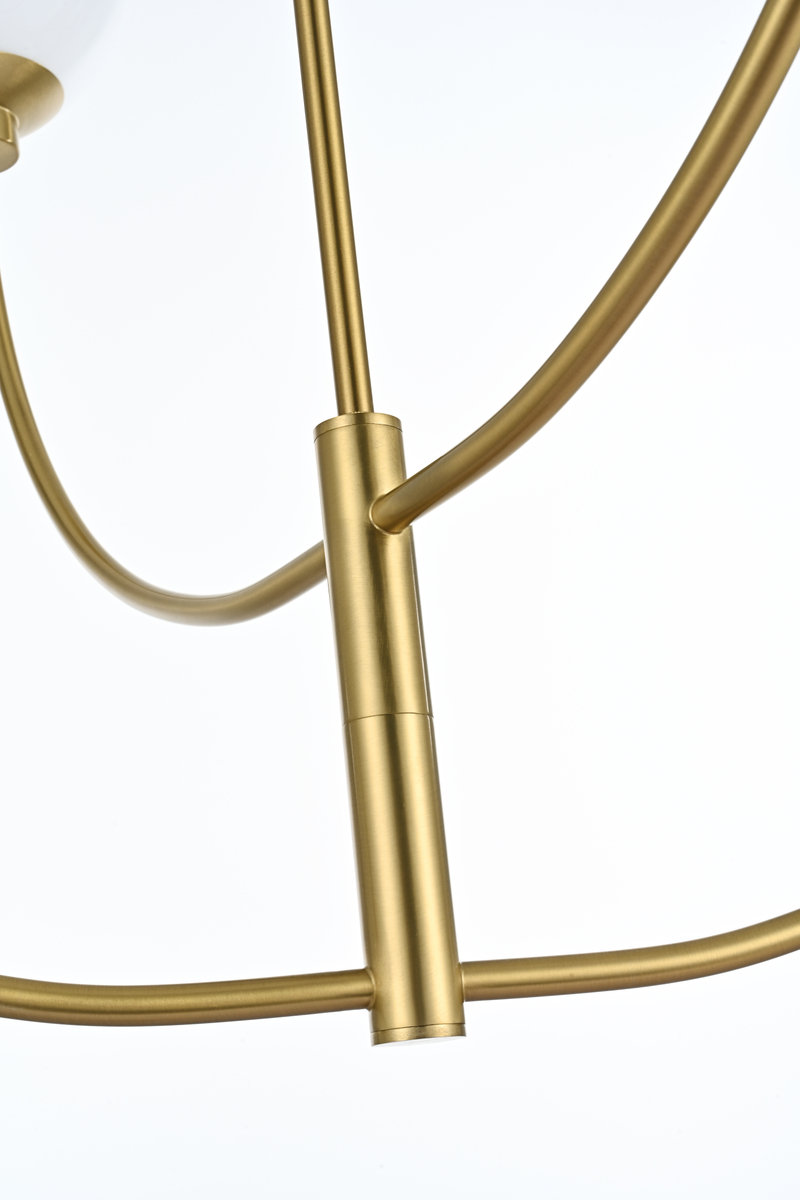 Kyle 4-Light Chandelier, Satin Gold, 27" H x 36" W x 36" D