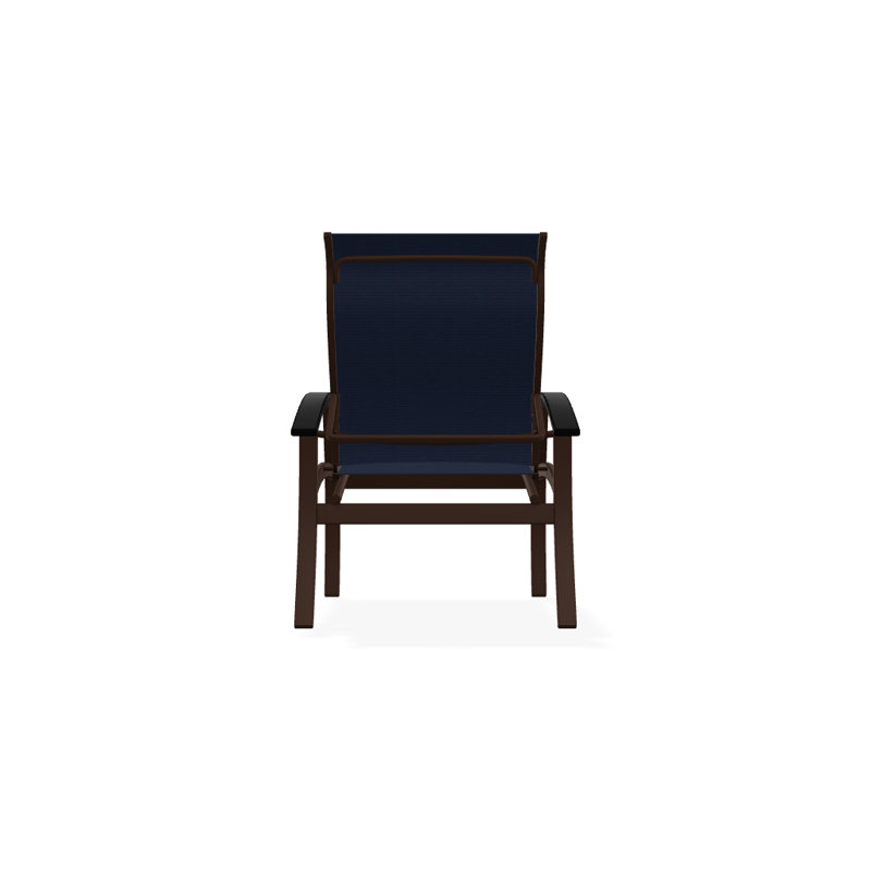 Chaise de patio Askar, Bleu marine 13D Sunbrella®, Noir, Kona texturé