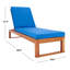 Chaise longue simple inclinable en eucalyptus avec coussins 80,9 po Faunce-2138501716-2144100989