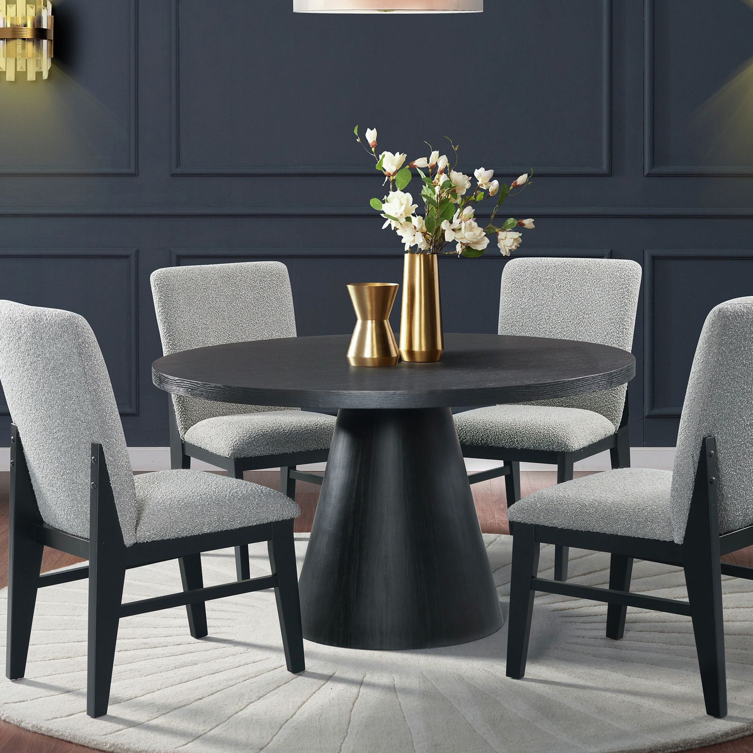 Emberly 52" Oak Dining Table, Black