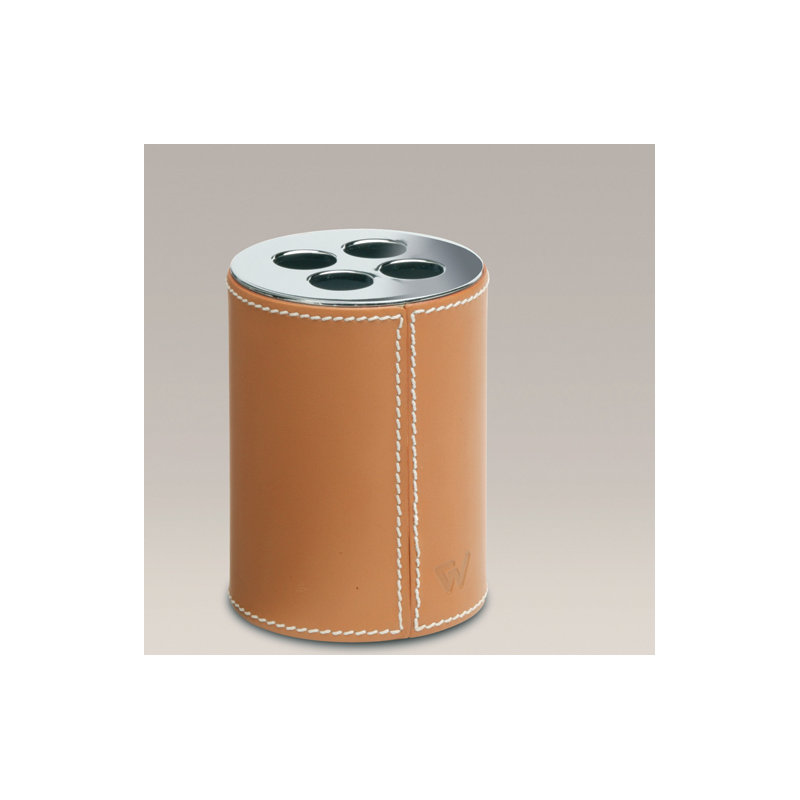 Porte-brosse à dents en cuir naturel Suction Pad Mirrors