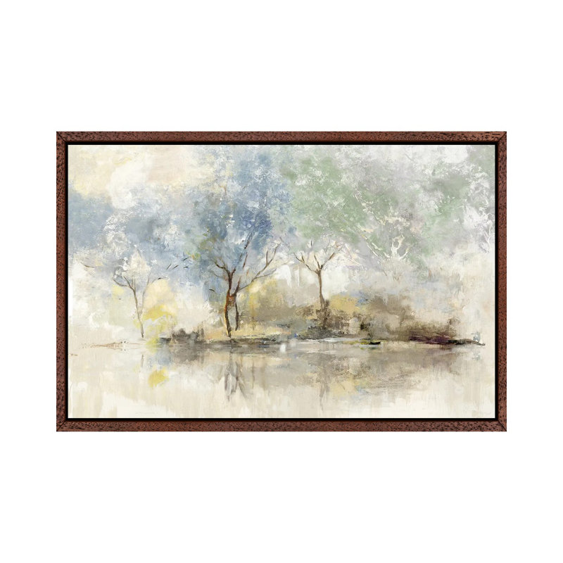 Pale Meadow by Allison Pearce - Painting on Canvas, 66.04cm H x 101.6cm W x 3.81cm D, Classic Brown Wood Framed