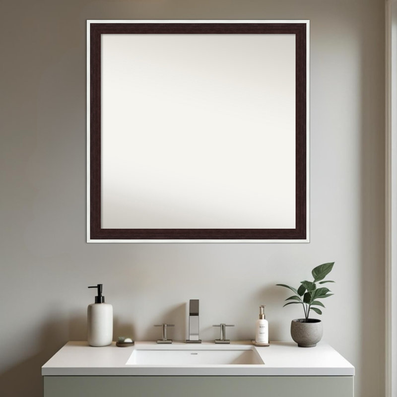 Miroir mural de salle de bain Maya, Argent espresso, 29,25 po x 29,25 po