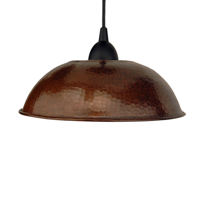 Luminaire suspendu dôme en cuivre martelé Britt, 10,5 po