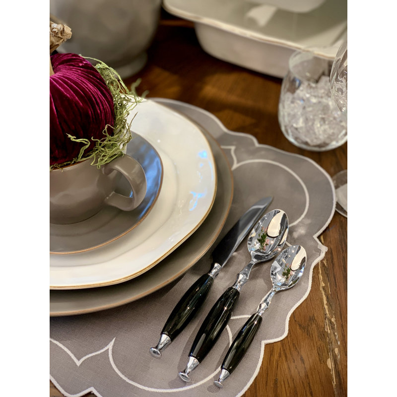 Country 5 - Piece Stainless Steel Flatware Set - Service for 1, Black