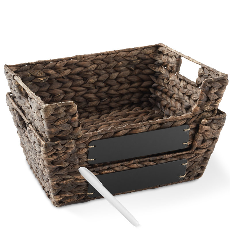 Casafield Seagrass Decorative Basket, Dark Brown