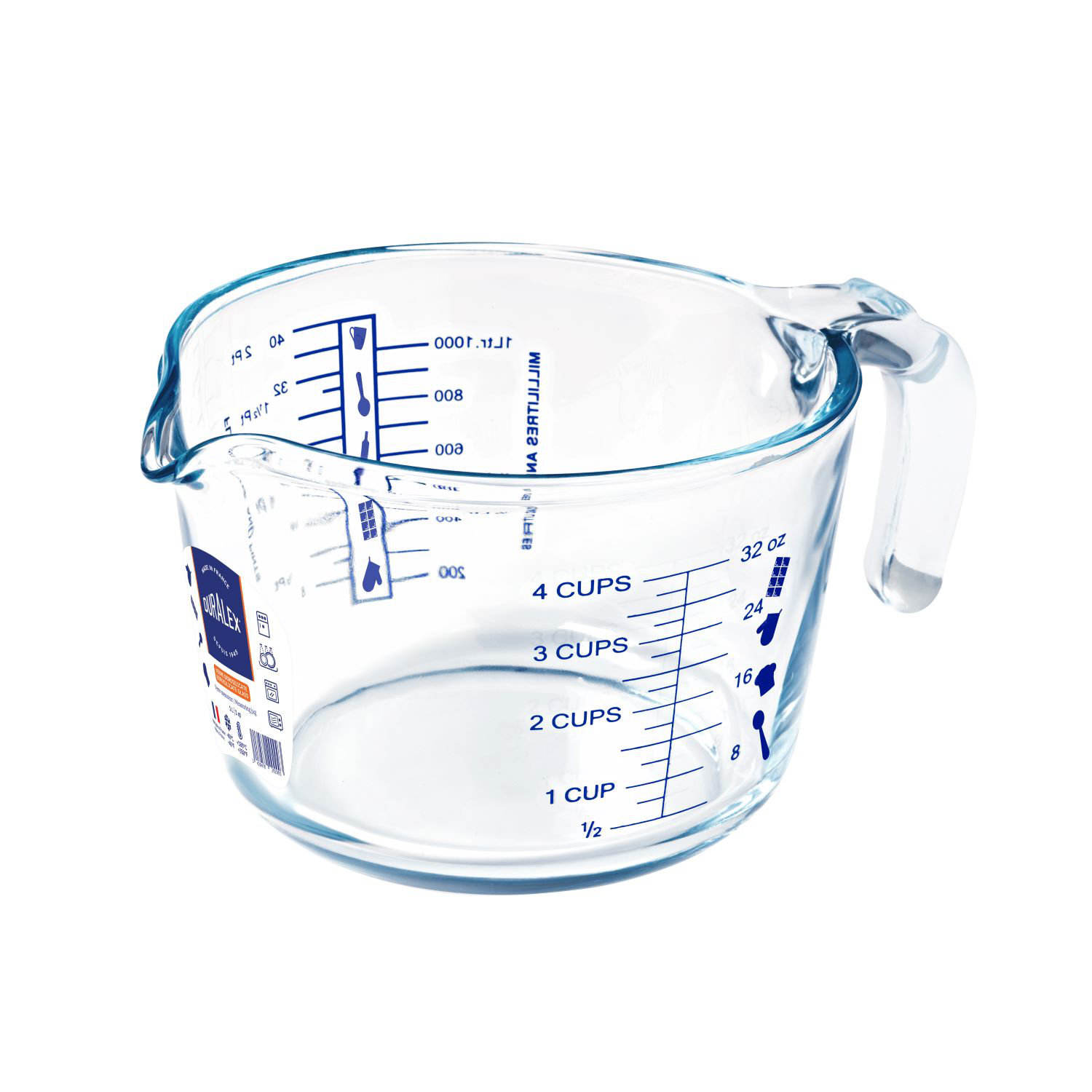MESUR - Verre à mesurer en verre borosilicate - transparent 1L