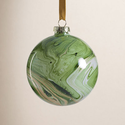Luster Watercolor Effect Glass Ornaments- Set of 6