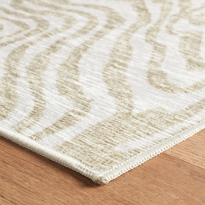 Amber Natural Machine Washable Rug, Rectangle 5' x 8'