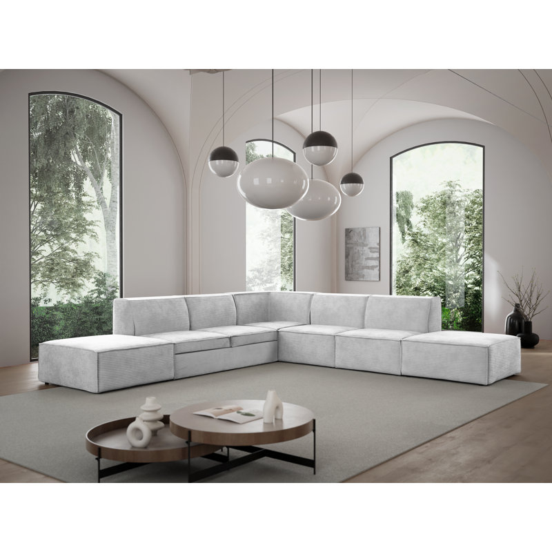Ametra 7 Seater Corduroy Corner Sectional