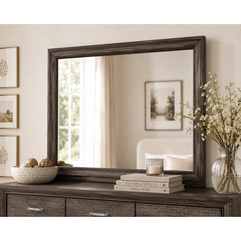 Miroir rectangulaire en bois Ghugas