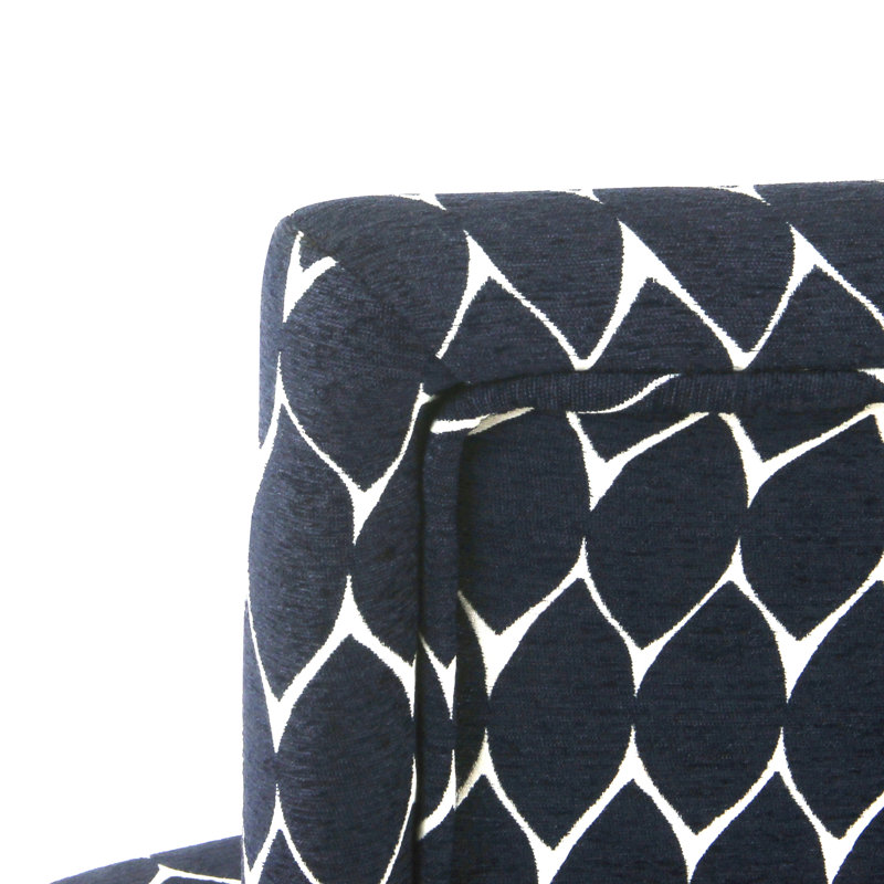 Therrien Upholstered Counter Stool, Textured Navy Polyester