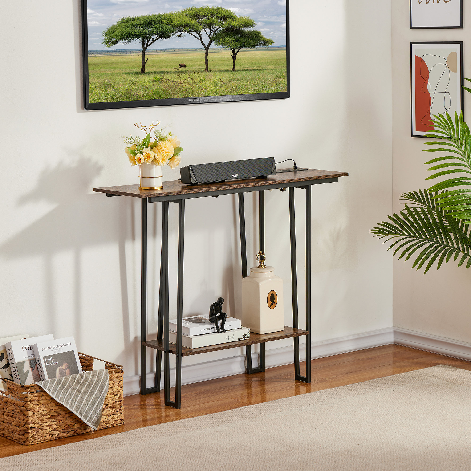 Console table store stool set