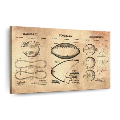 Sports Balls Compilation Patent Canvas Print
