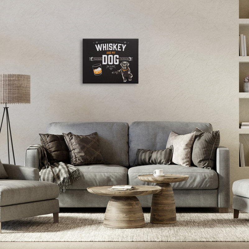 Art mural sur toile Whiskey & My Dog par Dog Is Good, H 16 po x l 20 po