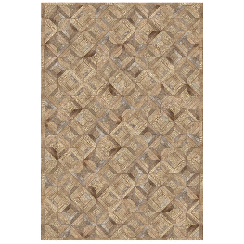 Pandora Cowhide Geometric Area Rug, Rectangle 6' x 9'