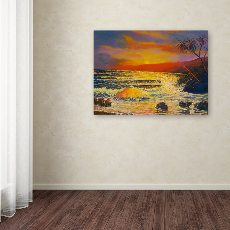 «Maui Sunset» par Luverne, reproduction d'art sur toile tendue, H 14 po x l 19 po x P 2 po