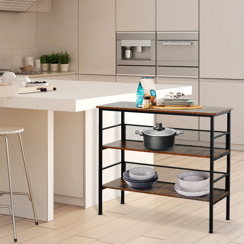 3-Tier Console Table With Adjustable Feet