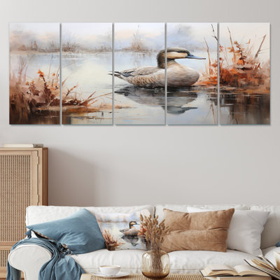 Décoration murale 5 pièces Misty Marsh Duck III - Canard