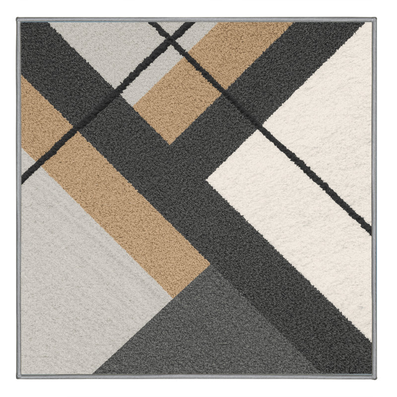 Tapis gris lavable à la machine Ottoline, 8 pieds carrés