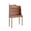 Bureau de style Mid-Century avec 2 tiroirs et tablettes de rangement, bureau de meuble-lavabo en bois, bureau d'étude, noyer-1350418005