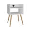 Modern Nightstand with Integrated USB Charging Station, 2-Tier Open Storage Shelves and 4 Legs